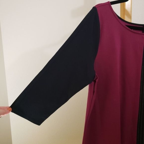 Lane Bryant 3/4 sleeve mixed print ponte top - Picture 3 of 6